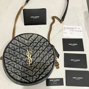 YSL Denim Round Bag